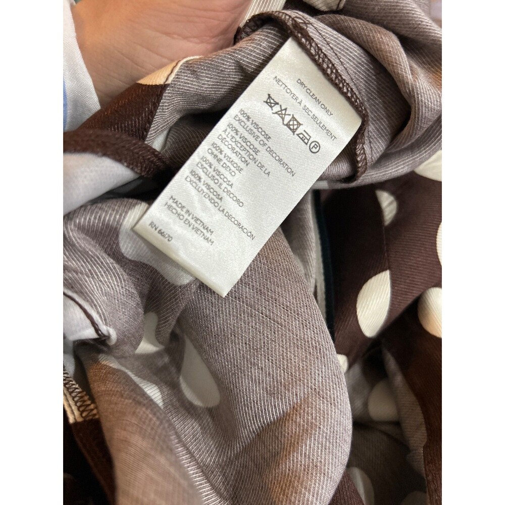 MAEVE Anthropologie Women’s Jessica Strapless Swing Top Brown Dot size M NWT - Picture 9 of 9